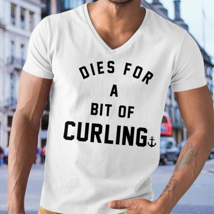 Dies For A Bit Of Curling Men V-Neck Tshirt