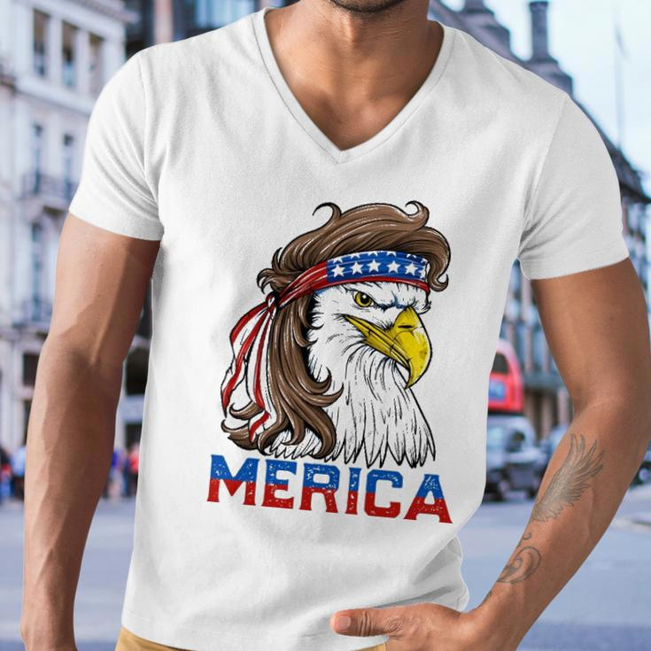 Eagle Mullet 4Th Of July American Flag Merica Usa Essential Men V-Neck Tshirt