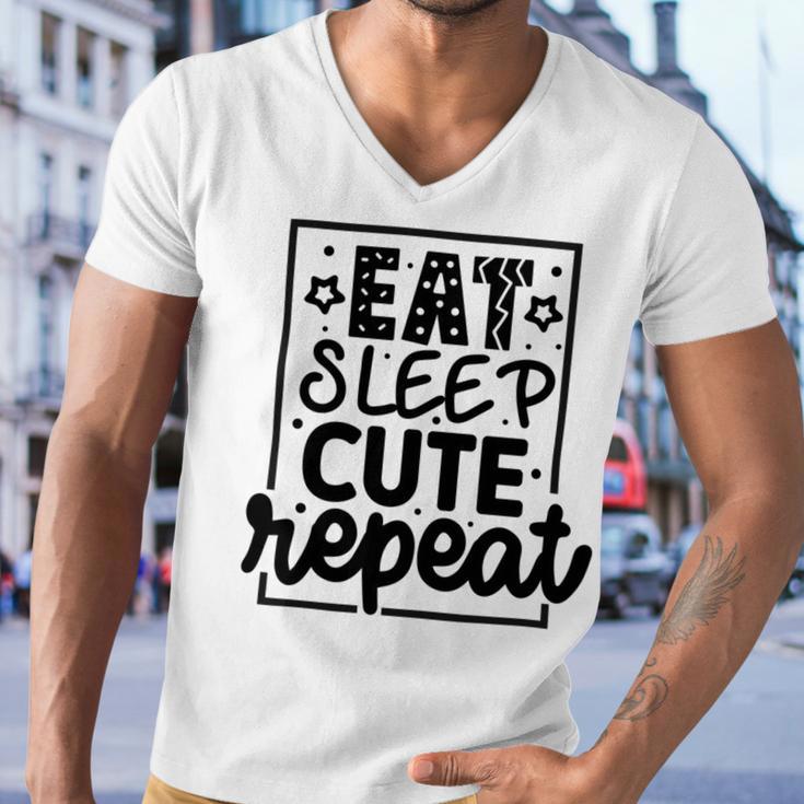 Eat Sleep Cute Repeat Graphic Design For Babys Men V-Neck Tshirt