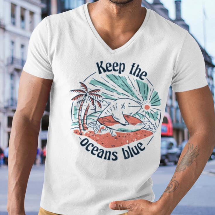 Environmentalist Keep The Oceans Blue Men V-Neck Tshirt