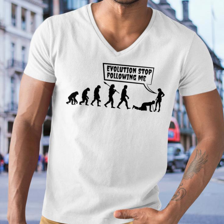 Evolution Stop Following Me Men V-Neck Tshirt