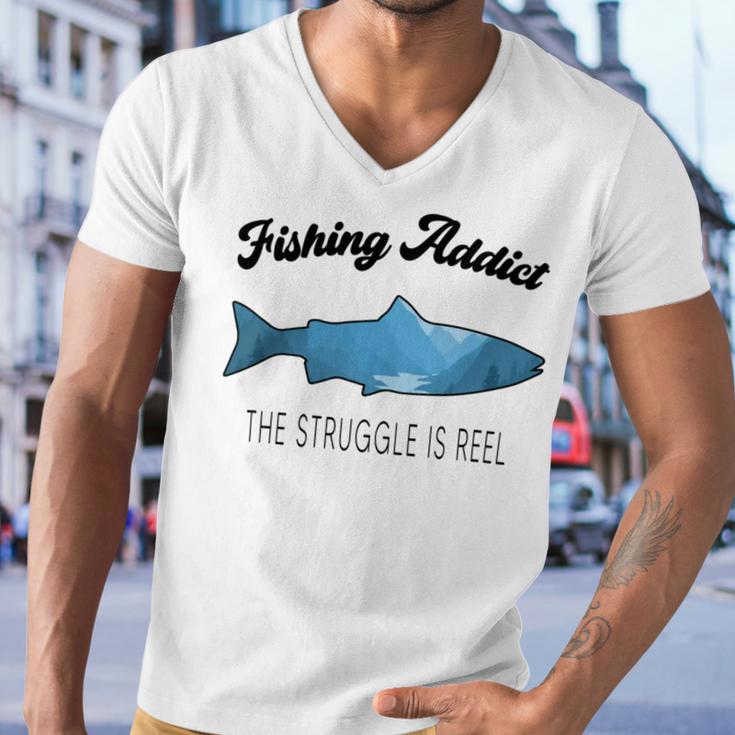 Fishing Lovers Fishing Addict The Struggle Is Reel Men V-Neck Tshirt