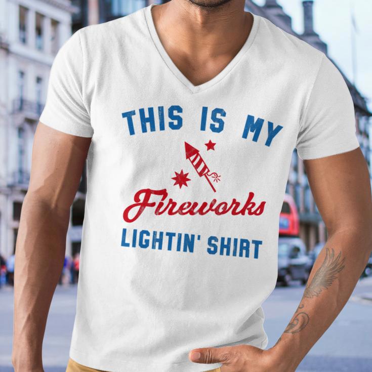 Fourth Of July My Fireworks Vintage 749 Shirt Men V-Neck Tshirt