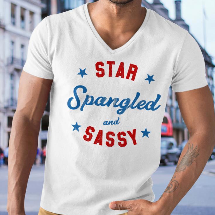 Fourth Of July Star Spangled Sassy Cute 741 Shirt Men V-Neck Tshirt