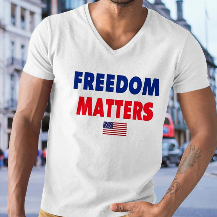 Freedom Matters American Flag Patriotic Men V-Neck Tshirt