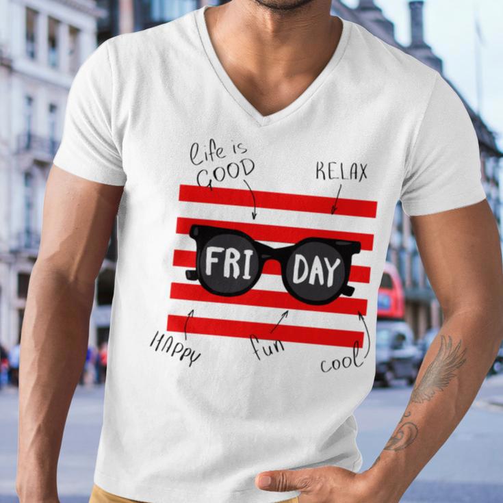 Friday With Slogans Men V-Neck Tshirt