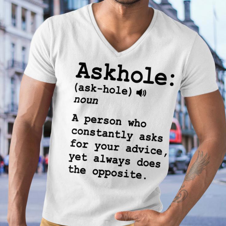 Funny Askhole Definition Dictionary Word Gag Sarcastic V3 Men V-Neck Tshirt