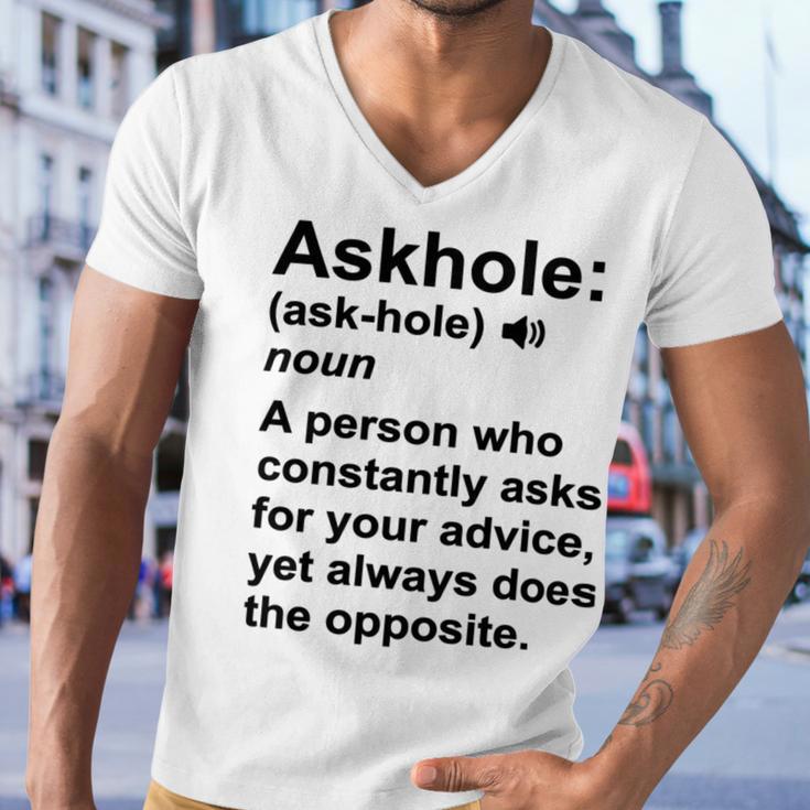 Funny Askhole Definition Dictionary Word Gag Sarcastic V4 Men V-Neck Tshirt