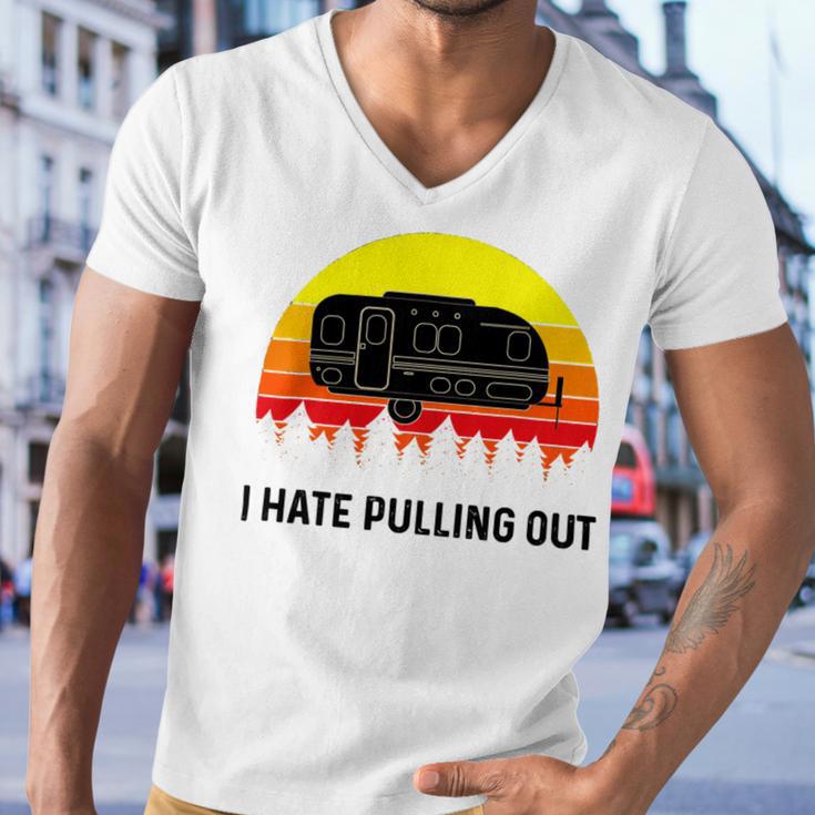 Funny Camping I Hate Pulling Out Retro 43 Shirt Men V-Neck Tshirt