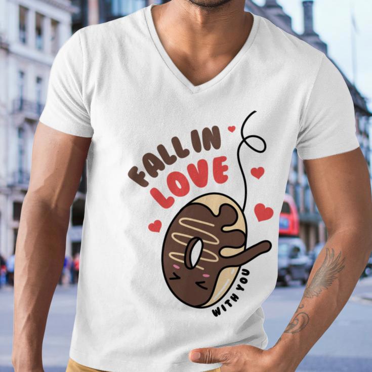 Funny Donut Fall In Love Men V-Neck Tshirt