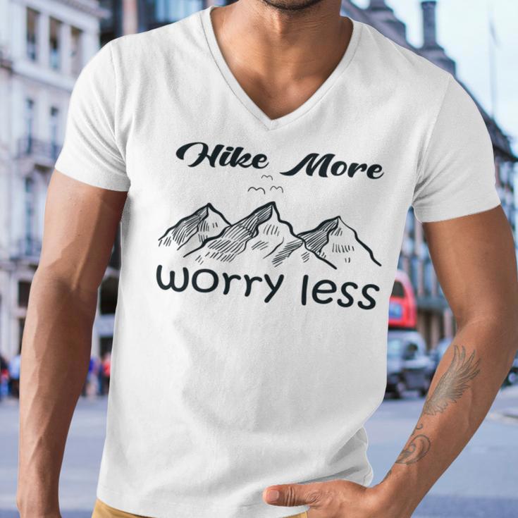 Funny Hiking Hike More Worry Less Gift For Hikers Camping Nature Lover Gift Adventure Men V-Neck Tshirt