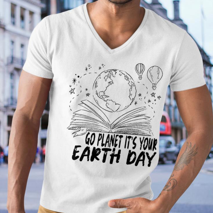 Go Planet Its Your Earth Day V2 Men V-Neck Tshirt