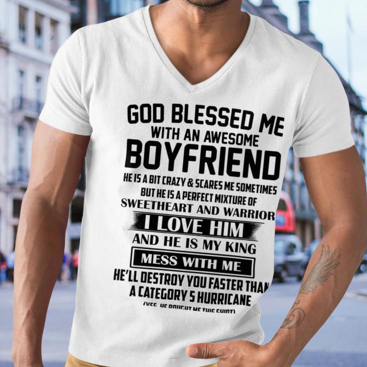 God Blessed Me With An Awesome Boyfriend Men V-Neck Tshirt