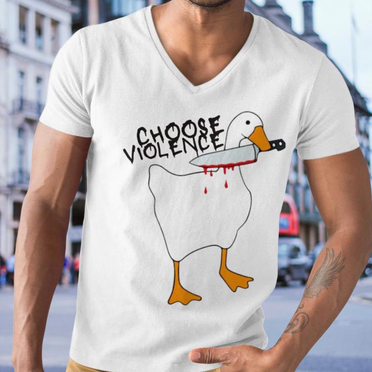 Goose With Knife Sticker Goose Sticker Funny Quotes Funny Animal Stickerspeace Was Never An Option Men V-Neck Tshirt