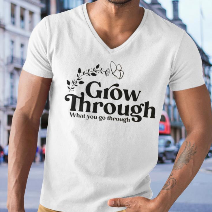 Grow Through What You Go Through Men V-Neck Tshirt