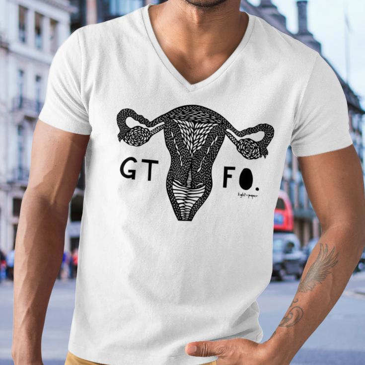 Gtfo Uterus Black Print Perfect Gift Men V-Neck Tshirt