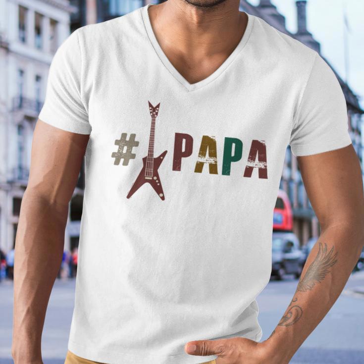 Guitar Papa Men V-Neck Tshirt