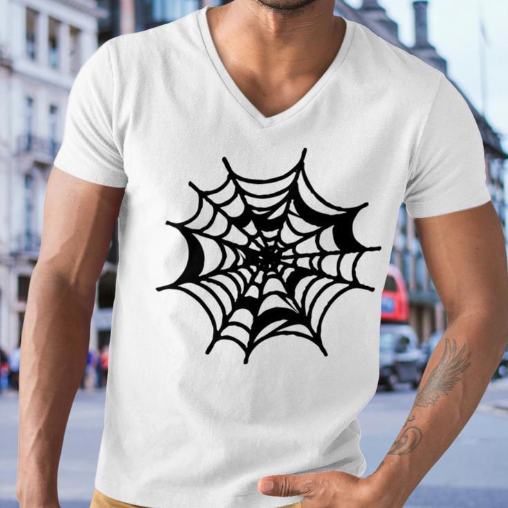 Halloween Spider Web Pattern Men V-Neck Tshirt