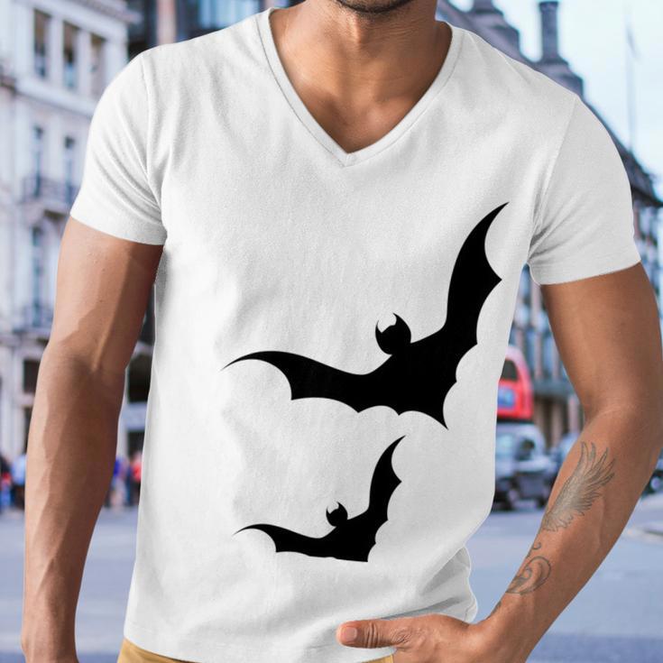 Halloween Two Bats Pattern Men V-Neck Tshirt