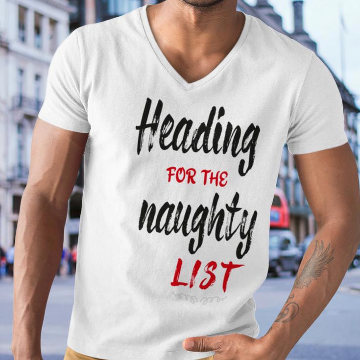 Heading For The Naughty List Christmas Tshirts Men V-Neck Tshirt