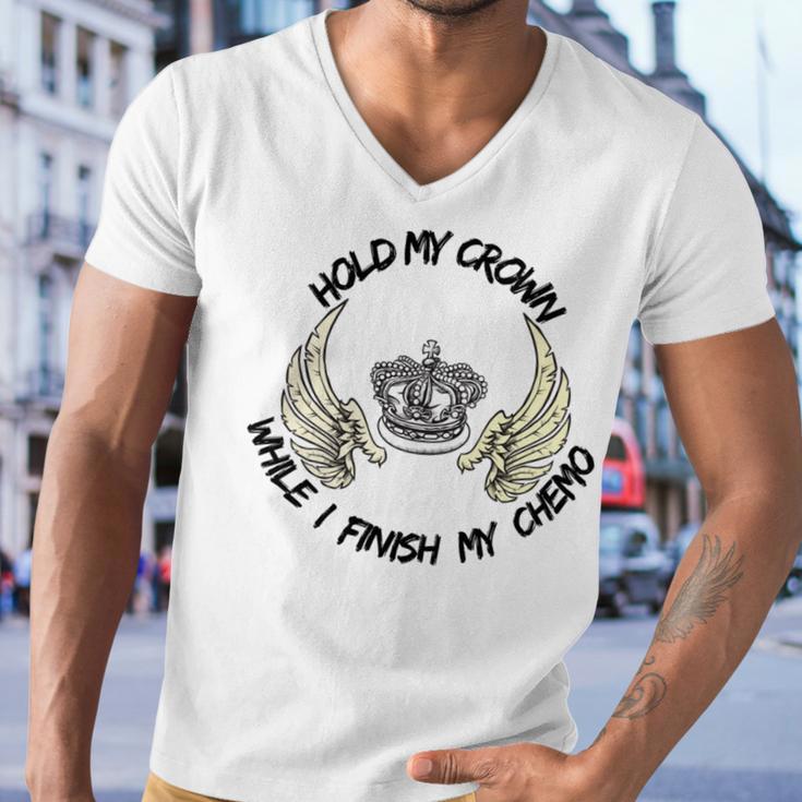 Hold My Crown While I Finish My Chemo V4 Men V-Neck Tshirt