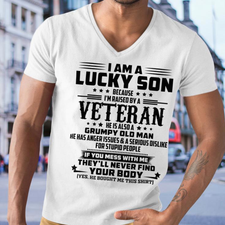 I Am A Lucky Son Because Im Raised By A Veteran Men V-Neck Tshirt