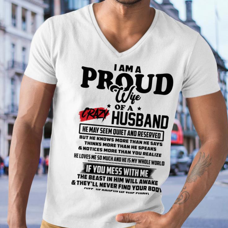 I Am A Proud Wife Of A Crazy Husband V2 Men V-Neck Tshirt