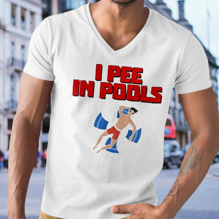 I Pee In Pools Funny Swimming Pool Peeing Prank Men V-Neck Tshirt