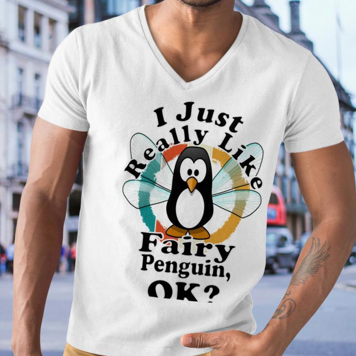 I Really Like Fairy Penguin Ok Men V-Neck Tshirt