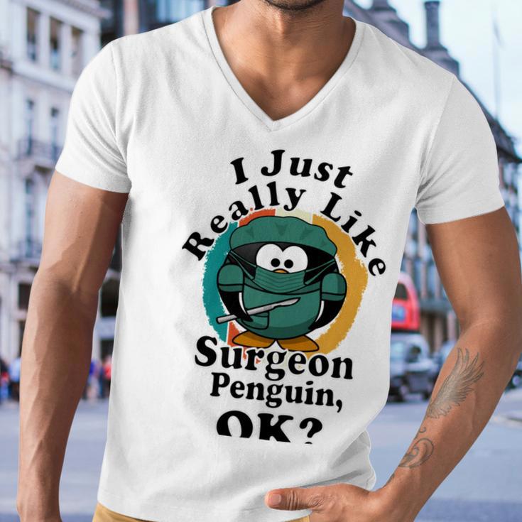 I Really Like Surgeon Penguin Ok Men V-Neck Tshirt