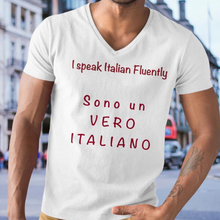 I Speak Italian Fluentlylanguage Italian Men V-Neck Tshirt