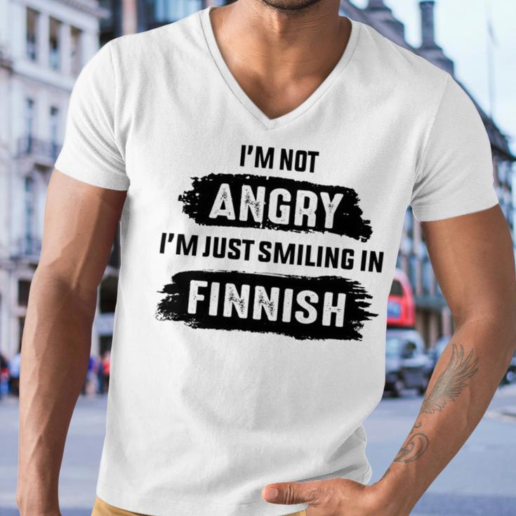 Im Not Angry Im Just Smiling In Finnish Men V-Neck Tshirt