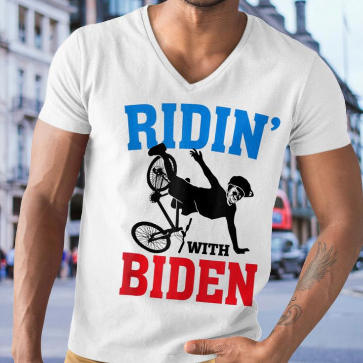 Joe Biden Falling With Biden Funny Ridin With Biden V3 Men V-Neck Tshirt