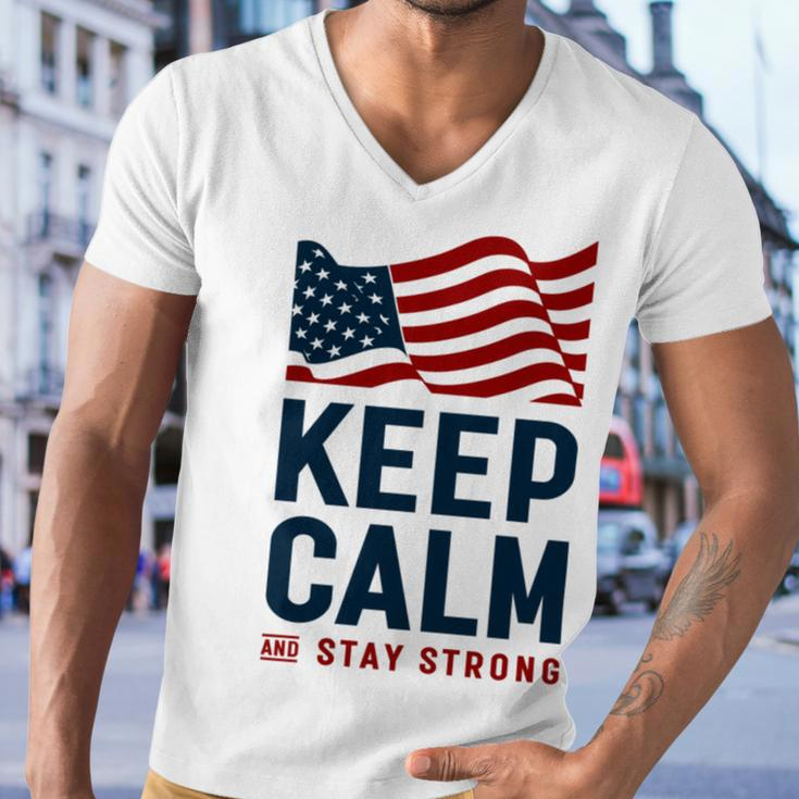 Keep Calm And Stay Strong Tshirt American Tshirt United State Of America Men V-Neck Tshirt