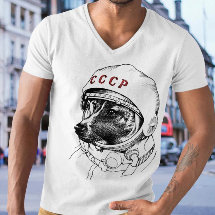 Laika Space Traveler Men V-Neck Tshirt