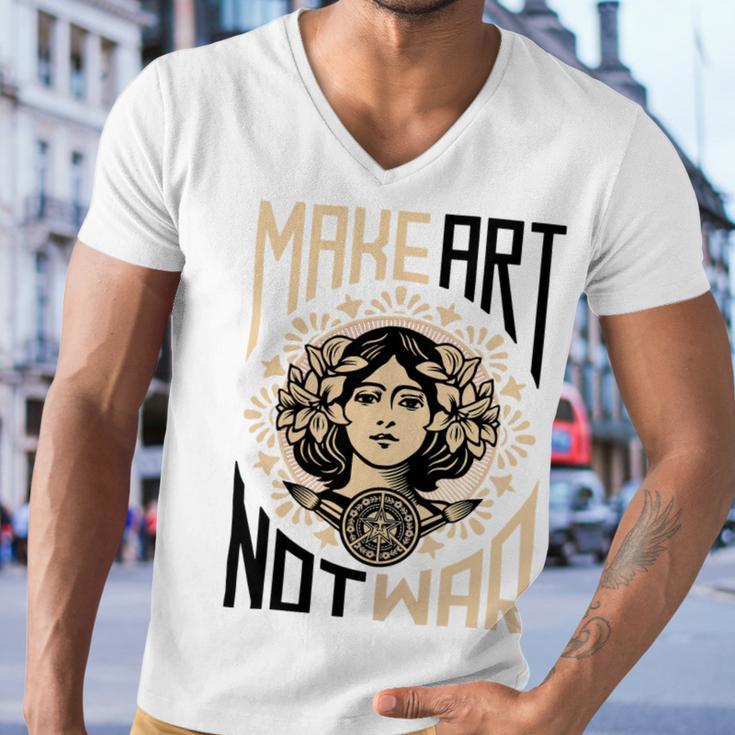 Make Art Not War Symbol Men V-Neck Tshirt