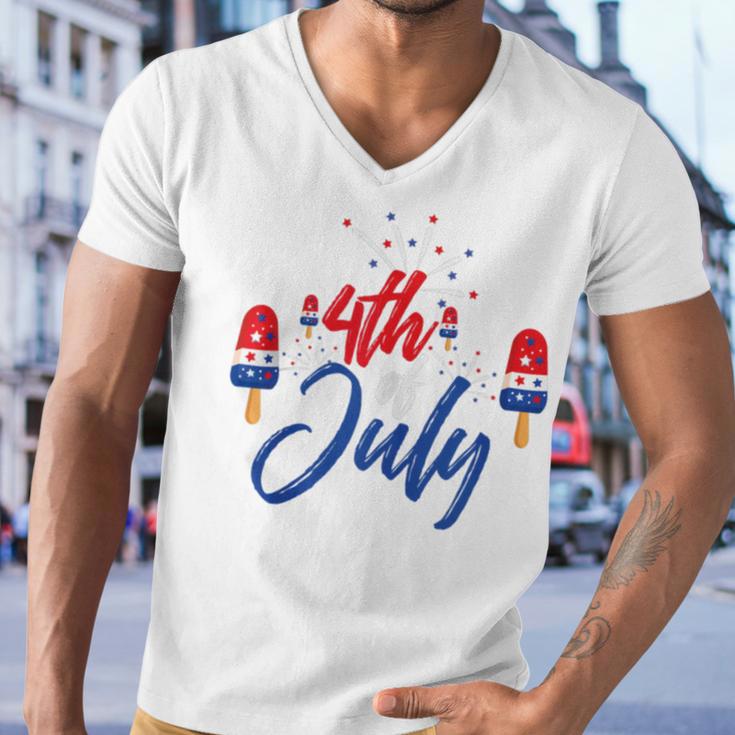 Memorial Day 4Th Of July Holiday Patriotic Ice Cream V2 Men V-Neck Tshirt