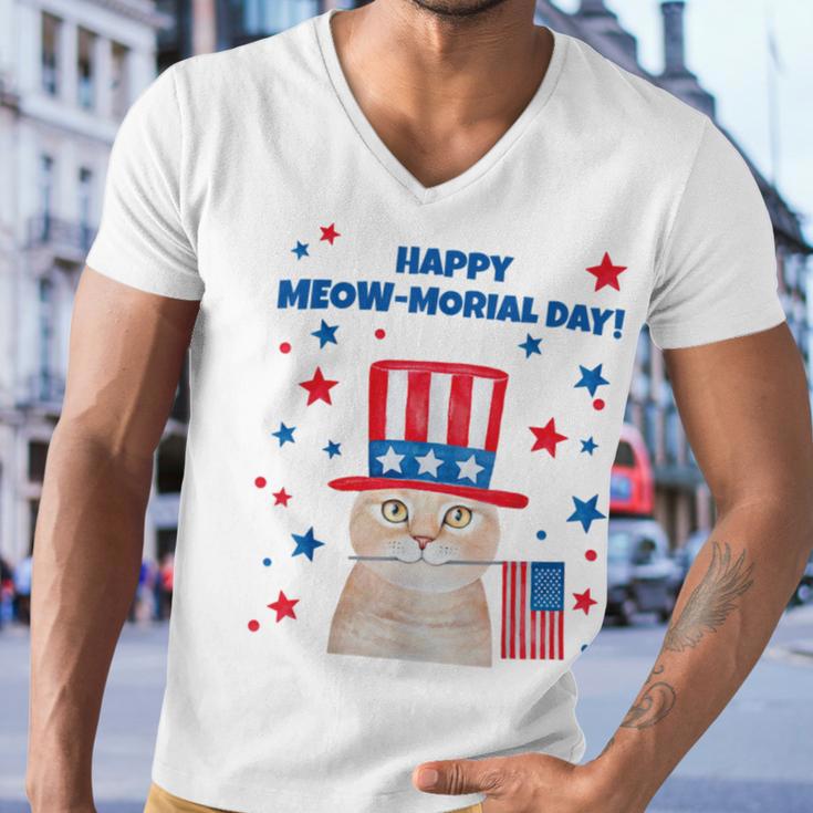 Memorial Day Cat Meowmorial Day Men V-Neck Tshirt