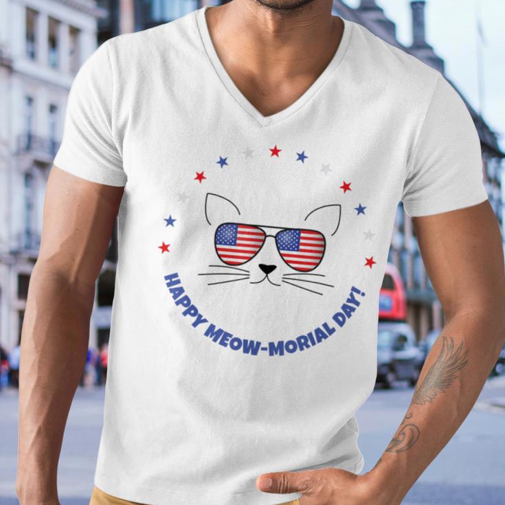 Memorial Day Cat Meowmorial Day V2 Men V-Neck Tshirt