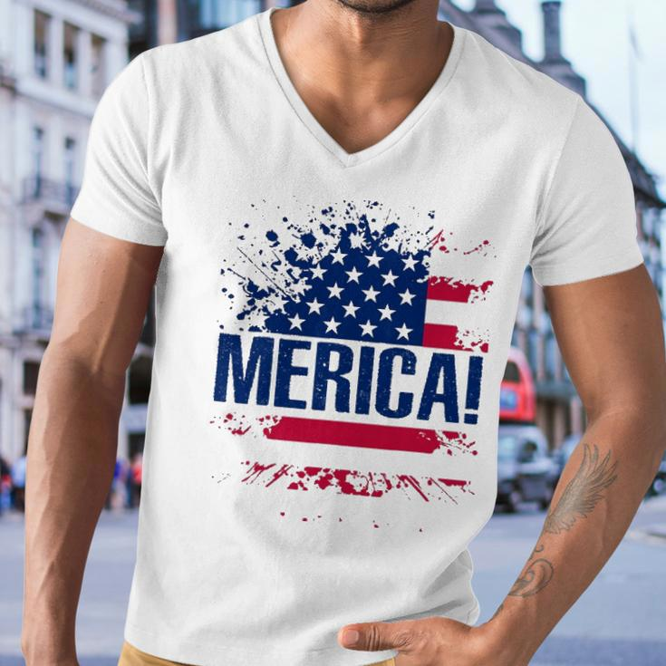 Merica S Vintage Usa Flag Merica Tee Men V-Neck Tshirt