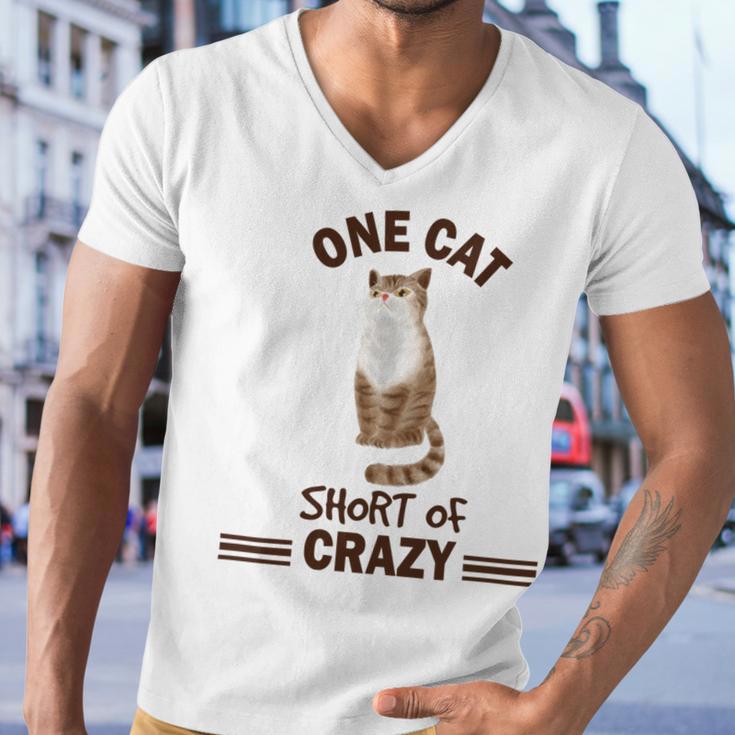 One Cat Short Of Crazy Men V-Neck Tshirt