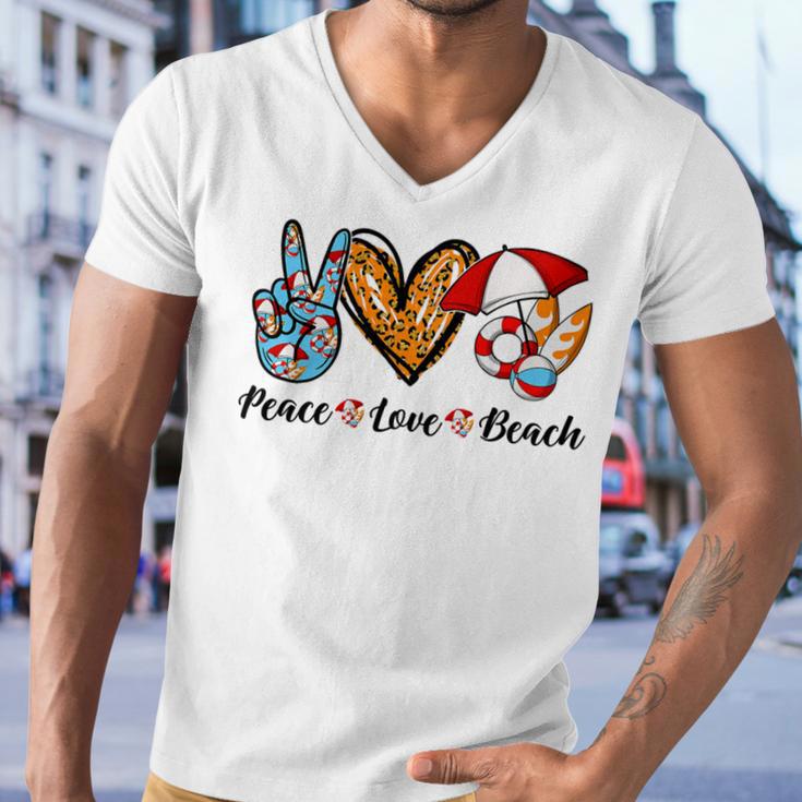 Peace Love Beach Summer Vacation 184 Shirt Men V-Neck Tshirt