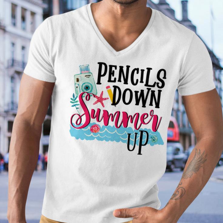 Pencils Down Summer Up Men V-Neck Tshirt