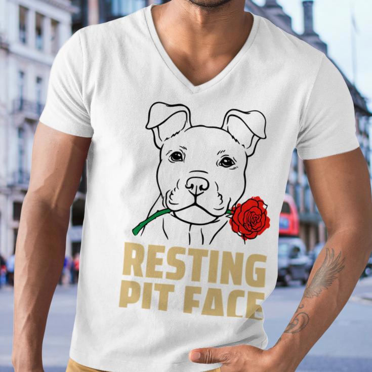 Pitbull Love I Love My Cute Pitbull 785 Shirt Men V-Neck Tshirt