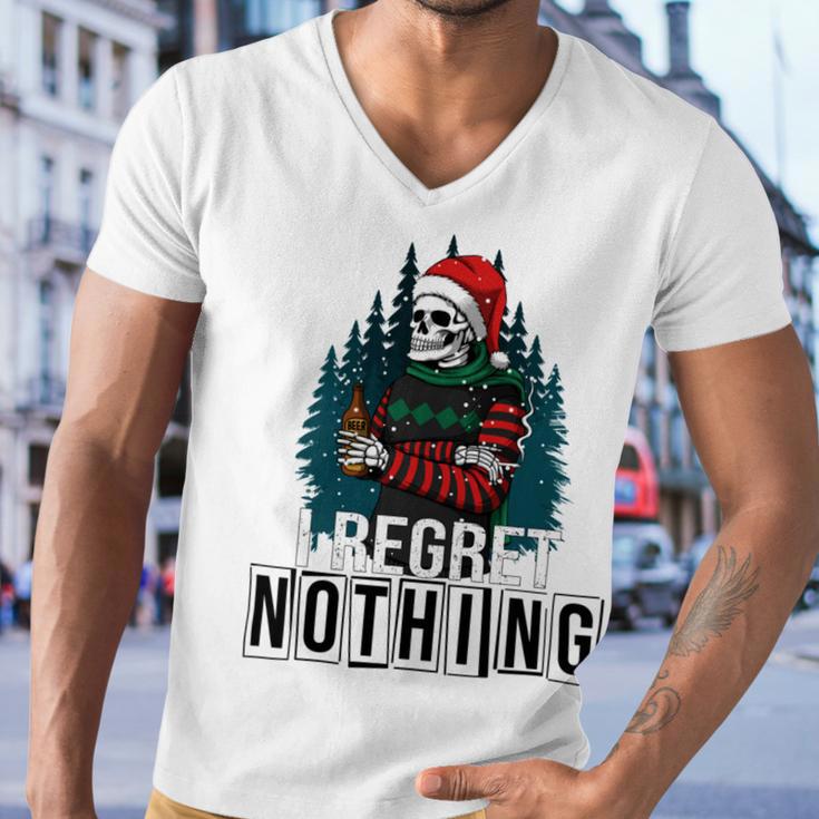 Skeleton Santa I Regret Nothing Christmas Men V-Neck Tshirt