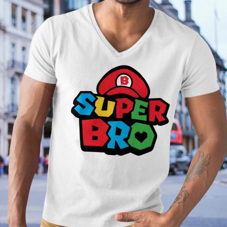 Super Bro Funny Brother Video Gaming Lover Gift Birthday Holiday By Mesa Cute Men V-Neck Tshirt