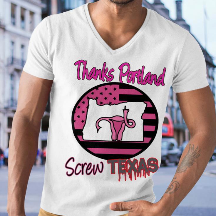 Thanks Portland Screw Texas Mind Your Own Uterus Men V-Neck Tshirt