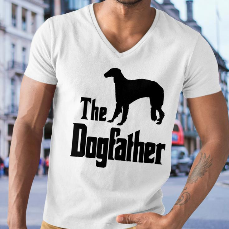 The Dogfather - Funny Dog Gift Funny Borzoi Men V-Neck Tshirt