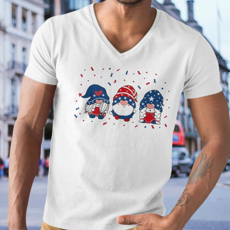 Three Gnomes Celebrating Independence Usa Day 4Th Of July Men V-Neck Tshirt