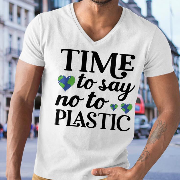 Time To Say No To Plastic Men V-Neck Tshirt